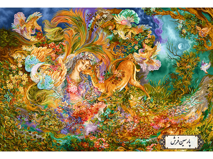 خرید نخ و نقشه تابلو فرش مینیاتور دایره هستی- کد NM5624