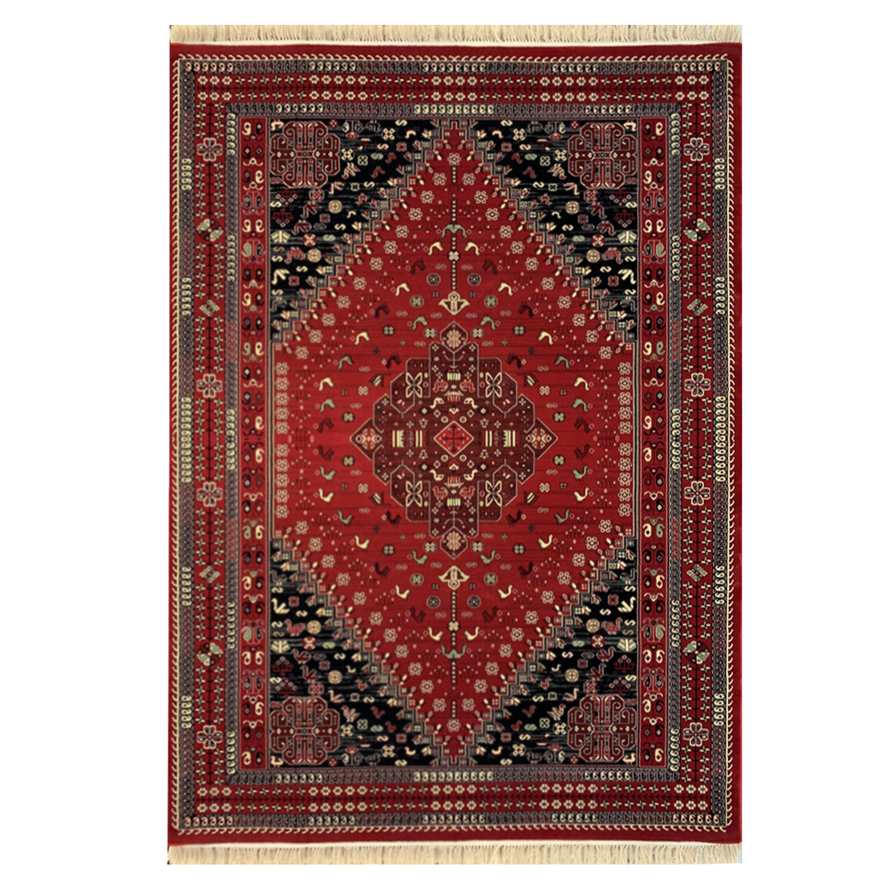 فرش ماشینی ترکمن 500 شانه طرح بلوچ کدB312