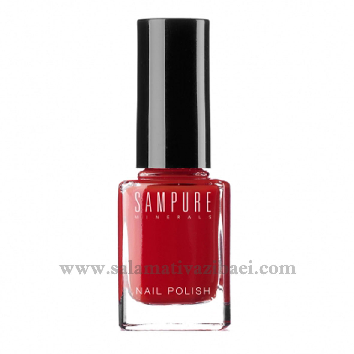 لاک ناخن براق بادوام مینرال و ارگانیک سمپیور انگلستان-SAMPURE-CRIMSON SKY GLAMOROUS NAIL POLISH