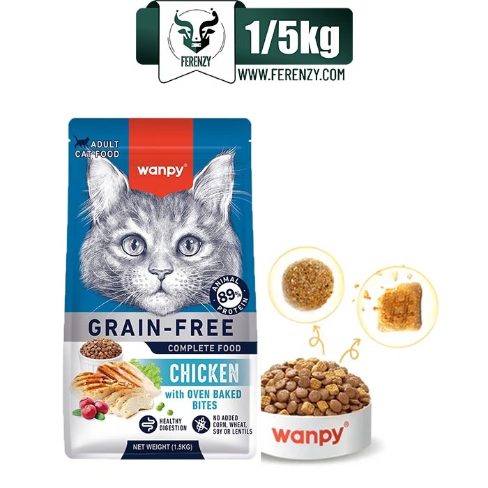 غذای خشک گربه بالغ ونپی طعم مرغ وزن 1/5 کیلوگرم Wanpy Cat Food Chicken
