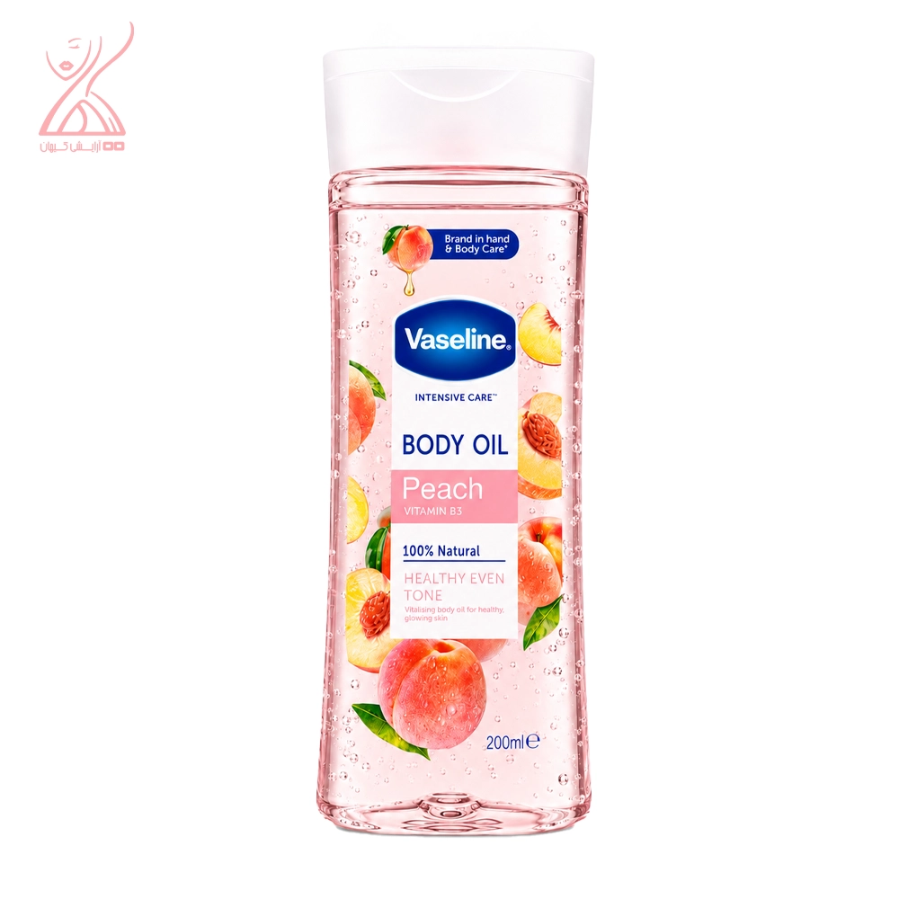 روغن بدن وازلین هلو حاوی ویتامین Vaseline Intensive Care Body Oil Peach Vitamin B3