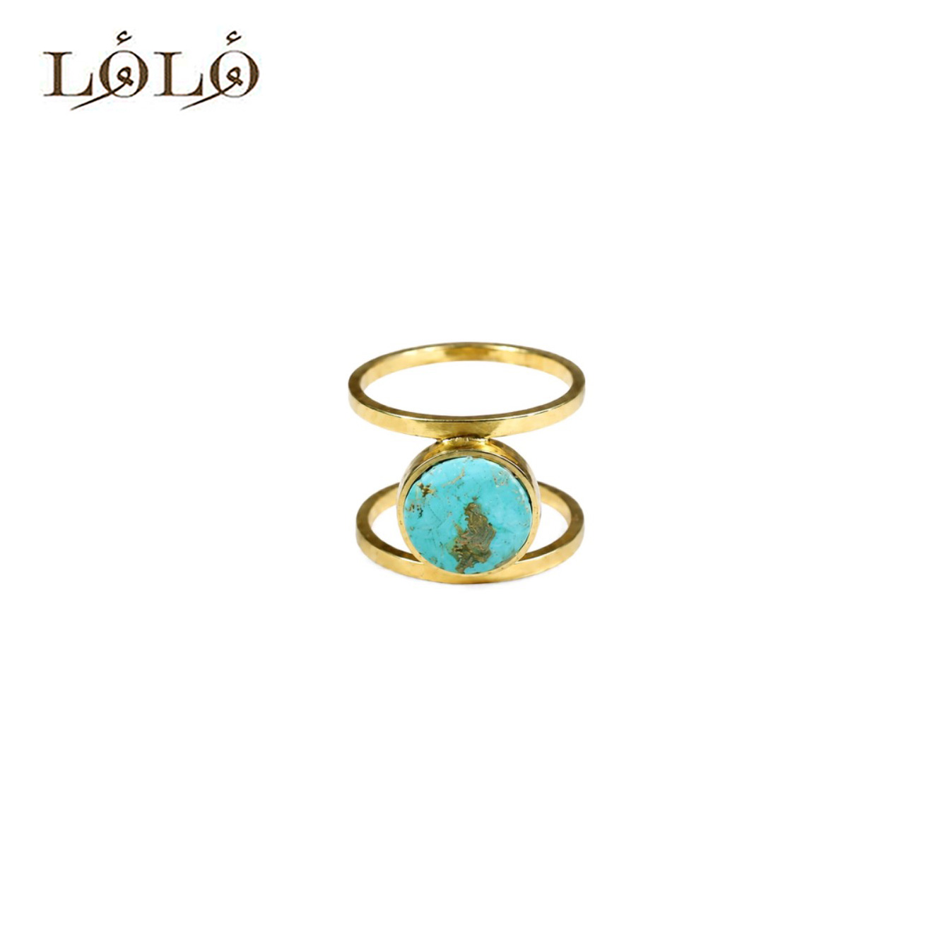 انگشتر نقره دو رینگ فیروزه