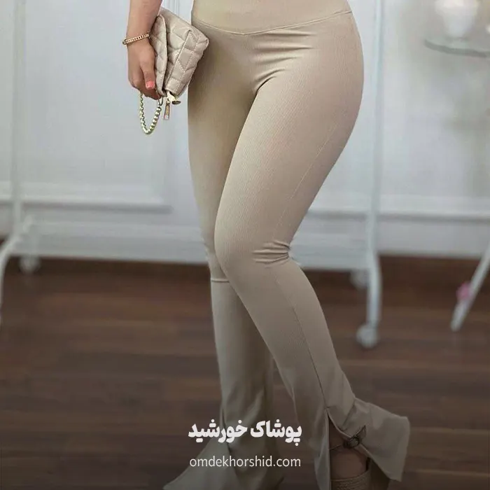شلوار  تسلا دم پا چاکدار
