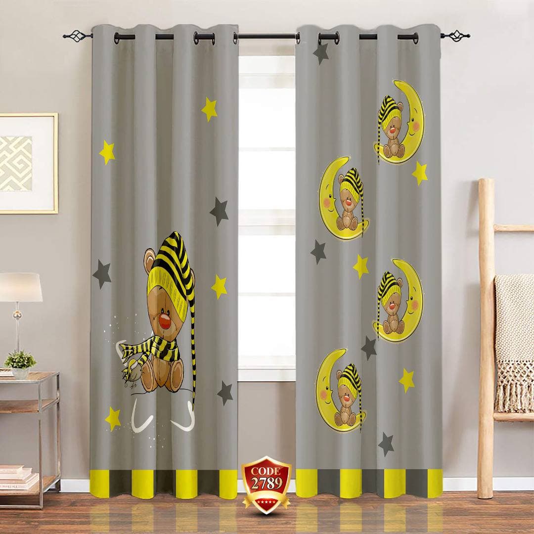 ست فرش پرده خرس کلاه دار و ماه B396