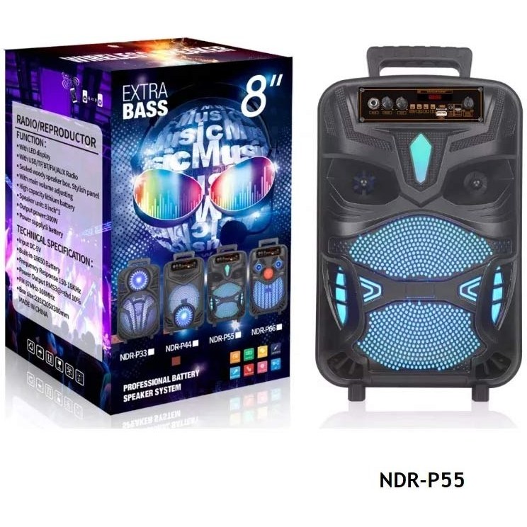اسپیکر بلوتوثی قابل حمل NDR مدل P-55 سایز 8 اینچ ا NDR SPEAKER P-55