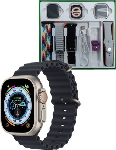 پک 2 عدد ساعت هوشمند اولترا با 13 عدد بند و کاور ساعت مدل Y70 ا Y70 ultra smartwatch