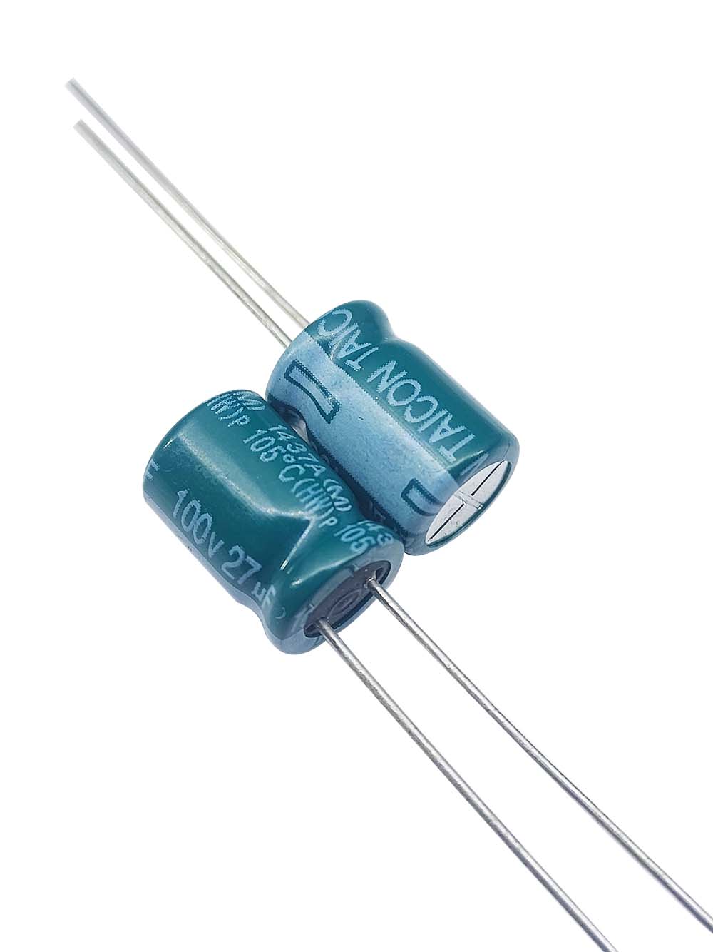 خازن الکترولیتی 100V / 27UF | TAICON P(HW) 8mmx12mm