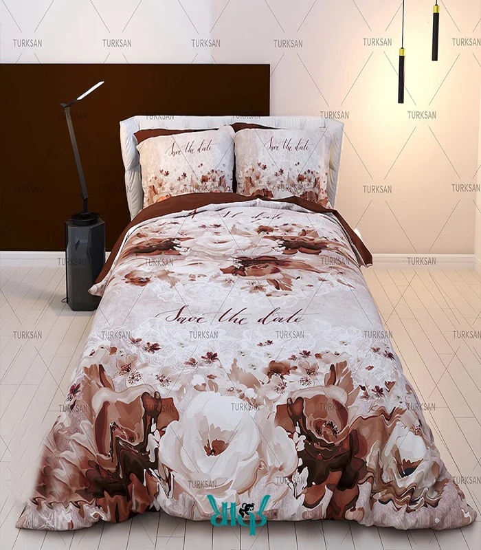 روتختی سفید دونفره طرح گل کاغذی کد d432