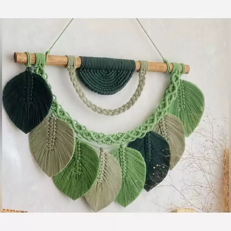 دیوارکوب برگ مکرومه هشت برگ برند ریسمونک و رنگ دلخواه