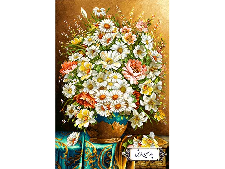 نخ و نقشه تابلو فرش گلدان سفالی - کد NG1559