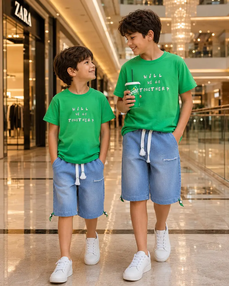 تیشرت شلوارک سبز Together