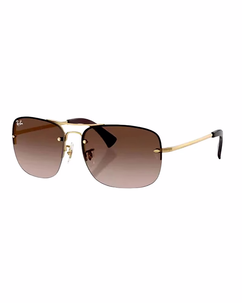عينک آفتابی اسپرت ريبن مدل RayBan RB3761I - فريم طلايي عدسي هايلايت قهوه اي