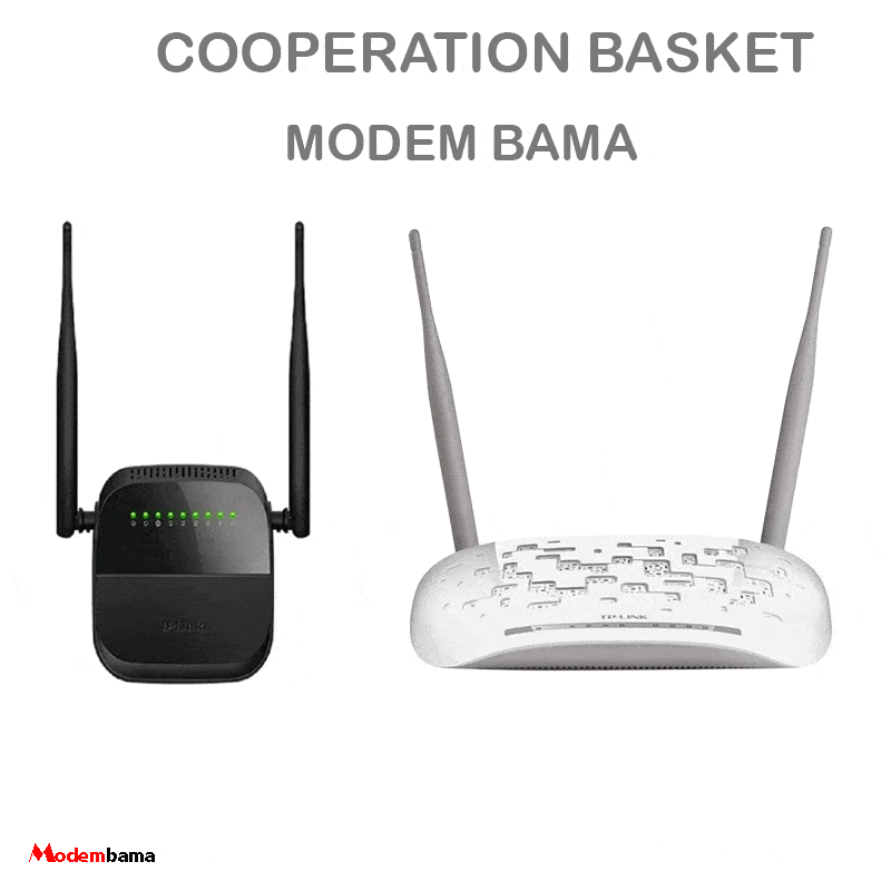سبد همکاری مودم adsl2 ( مودم 124 dlink + مودم 8961 tplink)