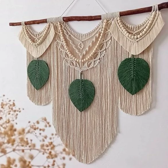 دیوار کوب مکرومه سه برگ