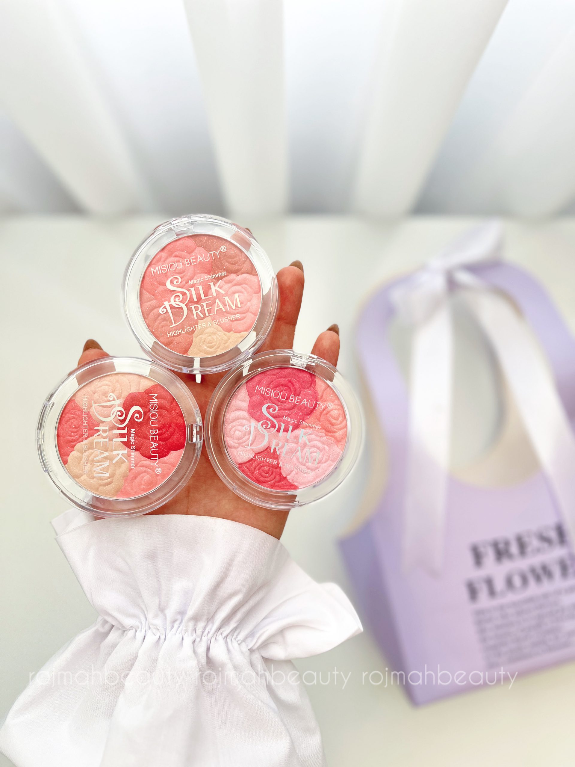 رژگونه هایلایتر گل رز Mision Beauty