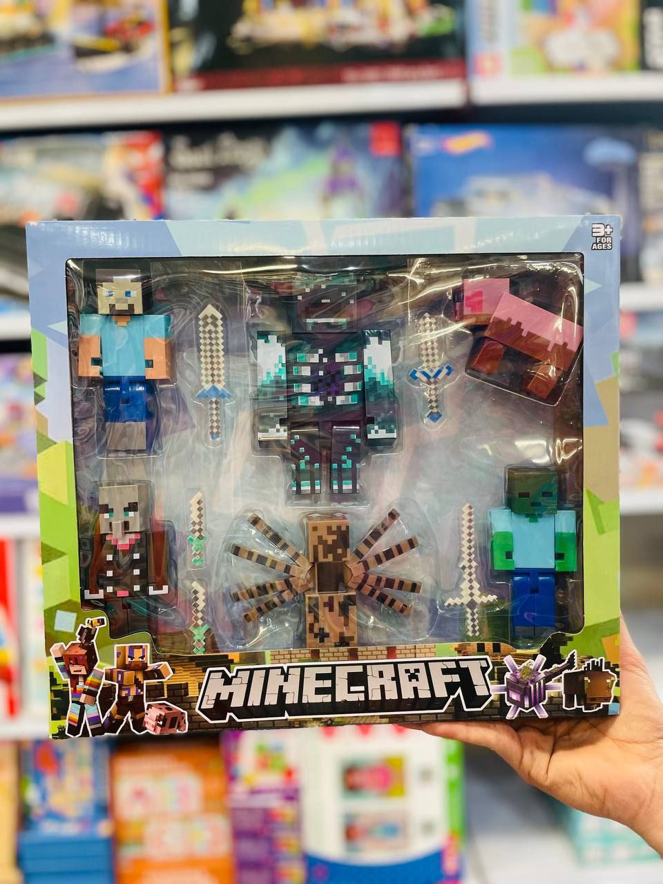 فیگور 6عددی ماینکرفت با ویتر و اسپایدر | Minecraft Wither & Spider Set