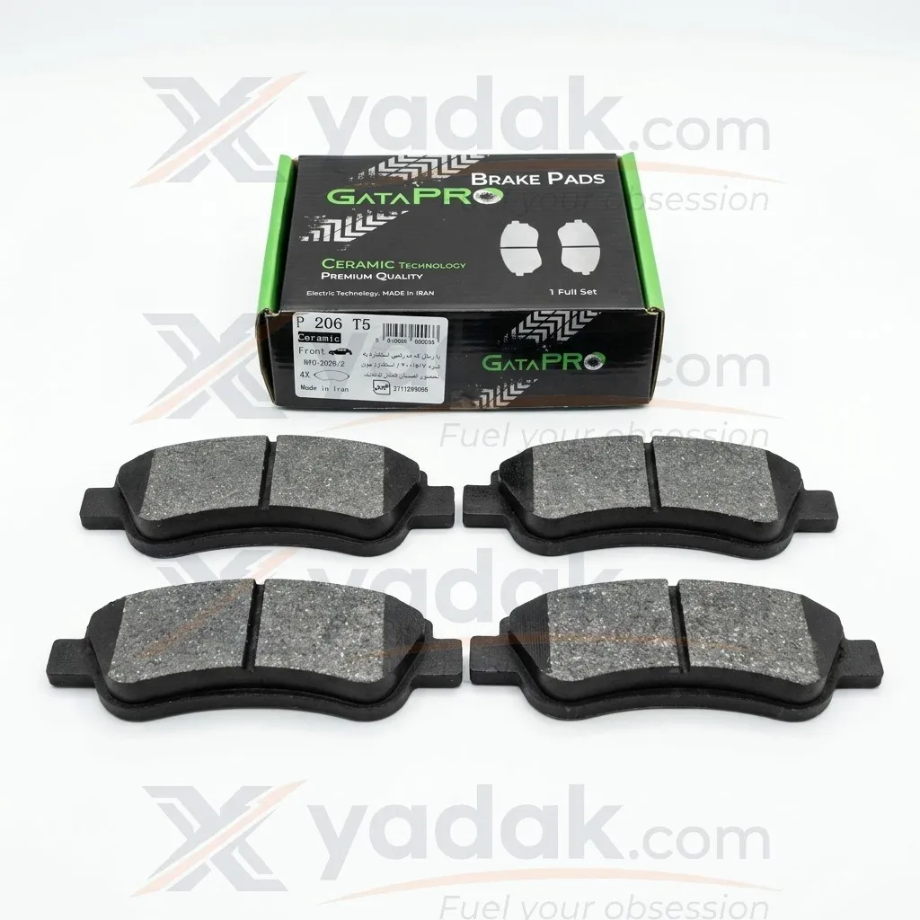 لنت ترمز جلو سرامیکی گاتاپرو Gatapro اختصاصی پژو 206 تیپ 5 و پژو 207 مجهز به لایه HNBR