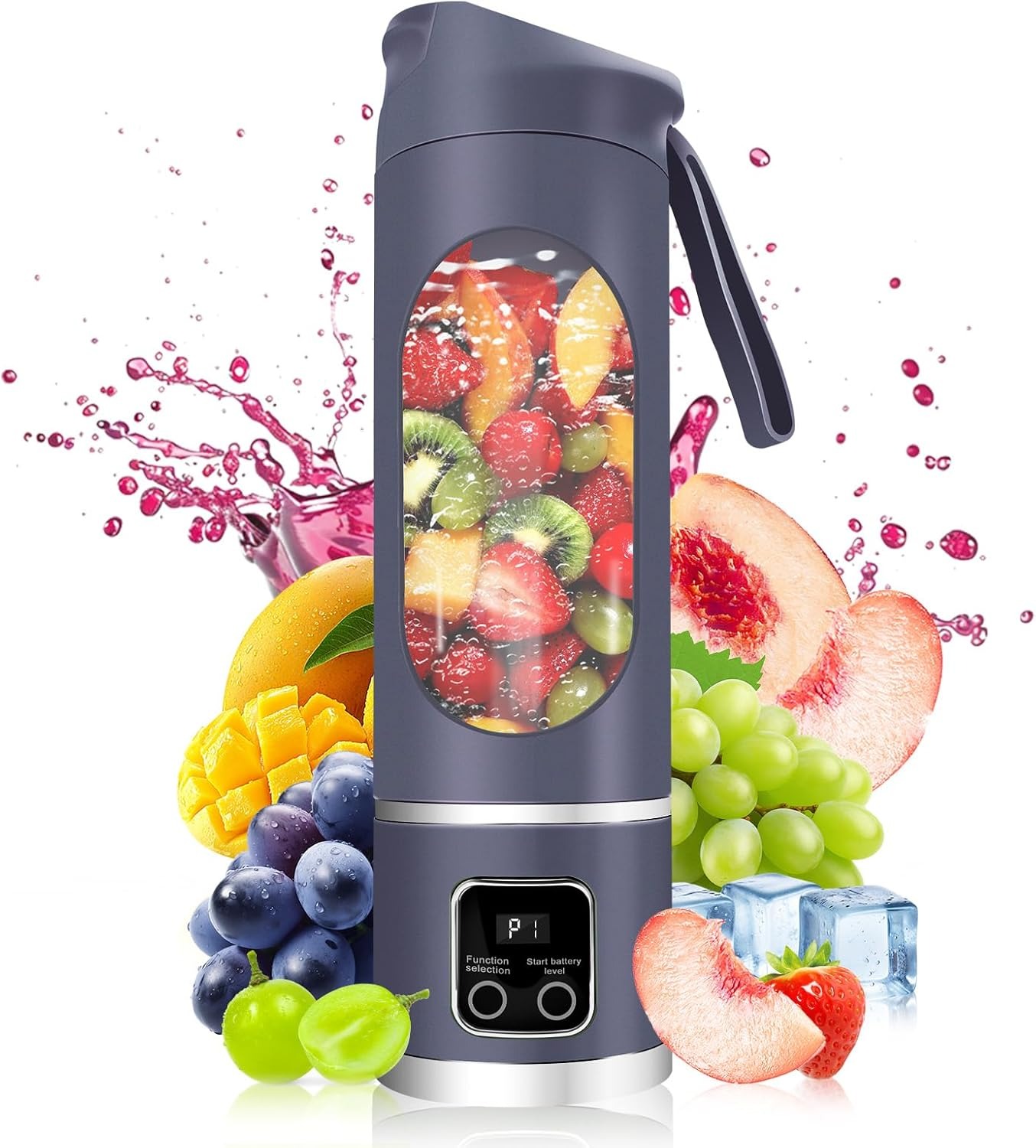 شیکر و اسموتی ساز شارژی HS-860 اورجینال | مخلوط کن 12 تیغه برقی قابل حمل برای اسموتی و پروتئین شیک