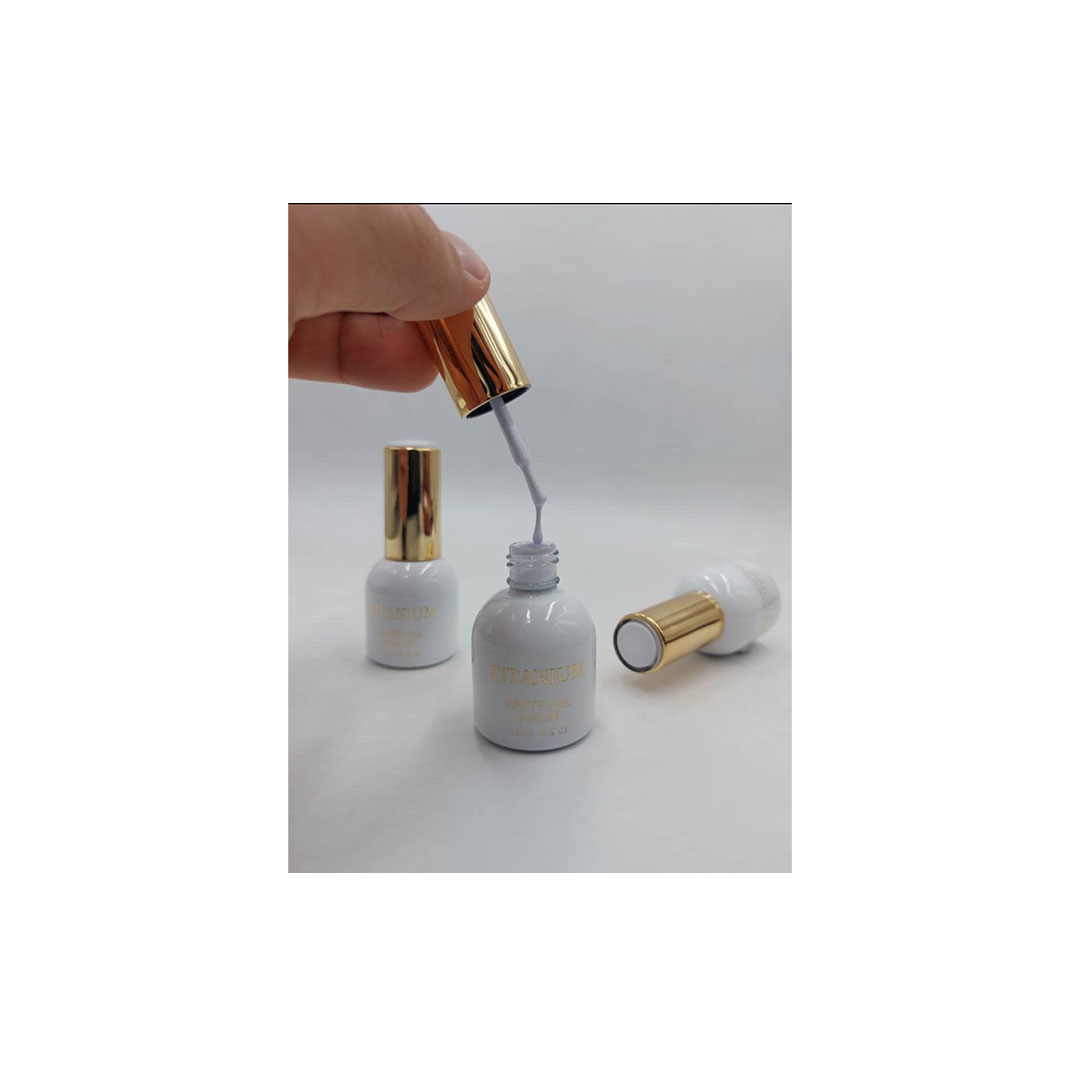 لاک ژل سفید برند تیتانیوم حجم 15 میل