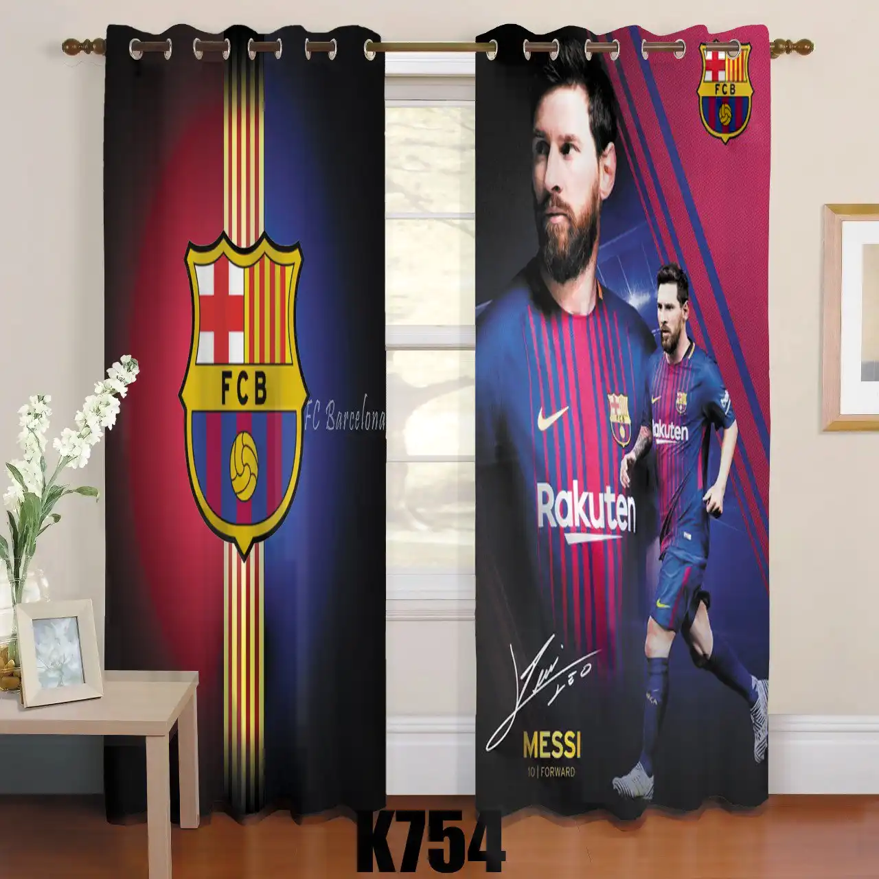 ست فرش پرده طرح بارسلونا کدF419