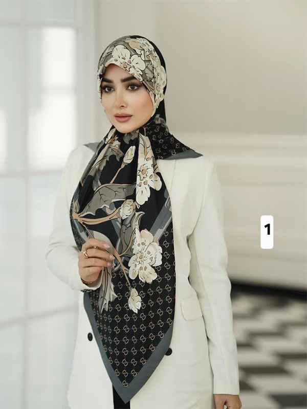 روسری ابریشم توییل طرح گوچی کد ۹۶۲