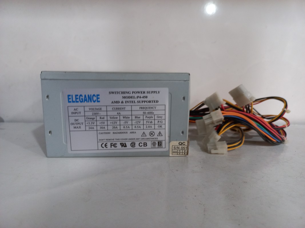 پاور 20 پین eleganceمدل p4 450-استوک(حد اکثر توان480 وات)