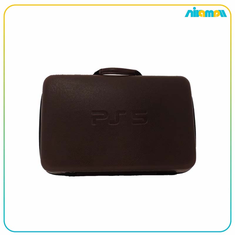 کیف کنسول بازی مخصوص PS5 Slim طرح قهوه ای ساده