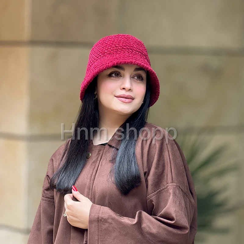 کلاه باکت قلاببافی مخمل