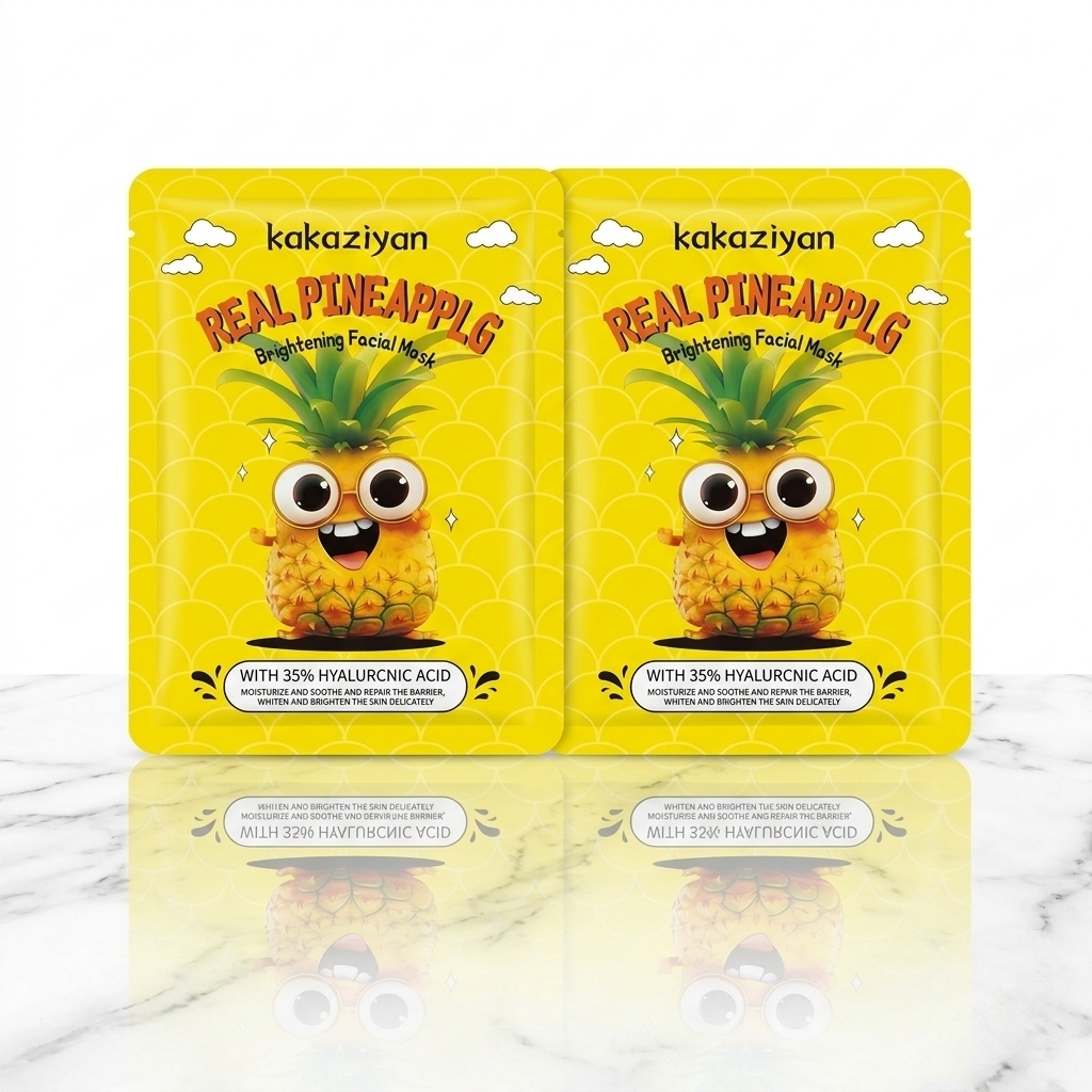 ماسک صورت ورقه‌ای آناناس کاکازیان KAKAZIYAN Real Pineapple – آبرسان و مرطوب‌کننده