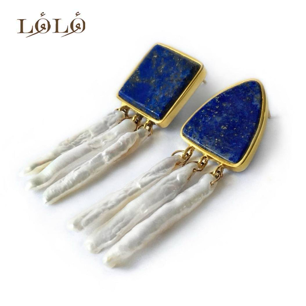 گوشواره لاجورد و باروک