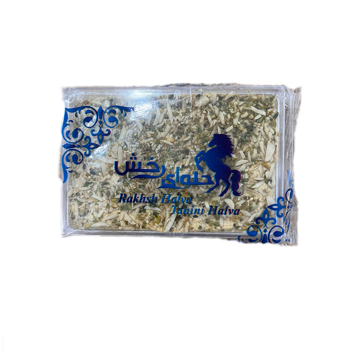 حلوا شکری با تزئین بادام و پسته 450گرمی رخش