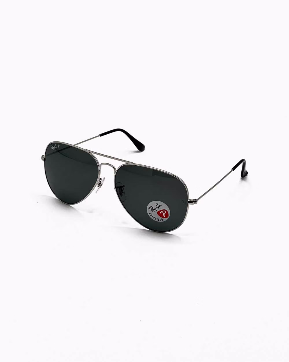 عینک آفتابی اسپرت ریبن خلبانی پلاریزه مدل RayBan RB3026 Polarized - فریم نقره ای عدسی مشکی