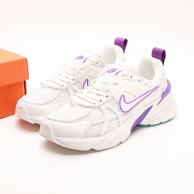 کتونی نایک وی تو کی ران سفید بنفش NIKE V2K RUN