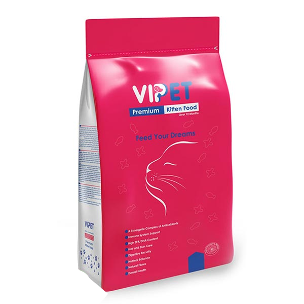 غذا خشک بچه گربه مدل Vip PET وی پت طعم مرغ