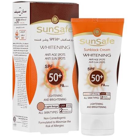 کرم ضد آفتاب روشن كننده +SPF50 سان سیف لایت بژ