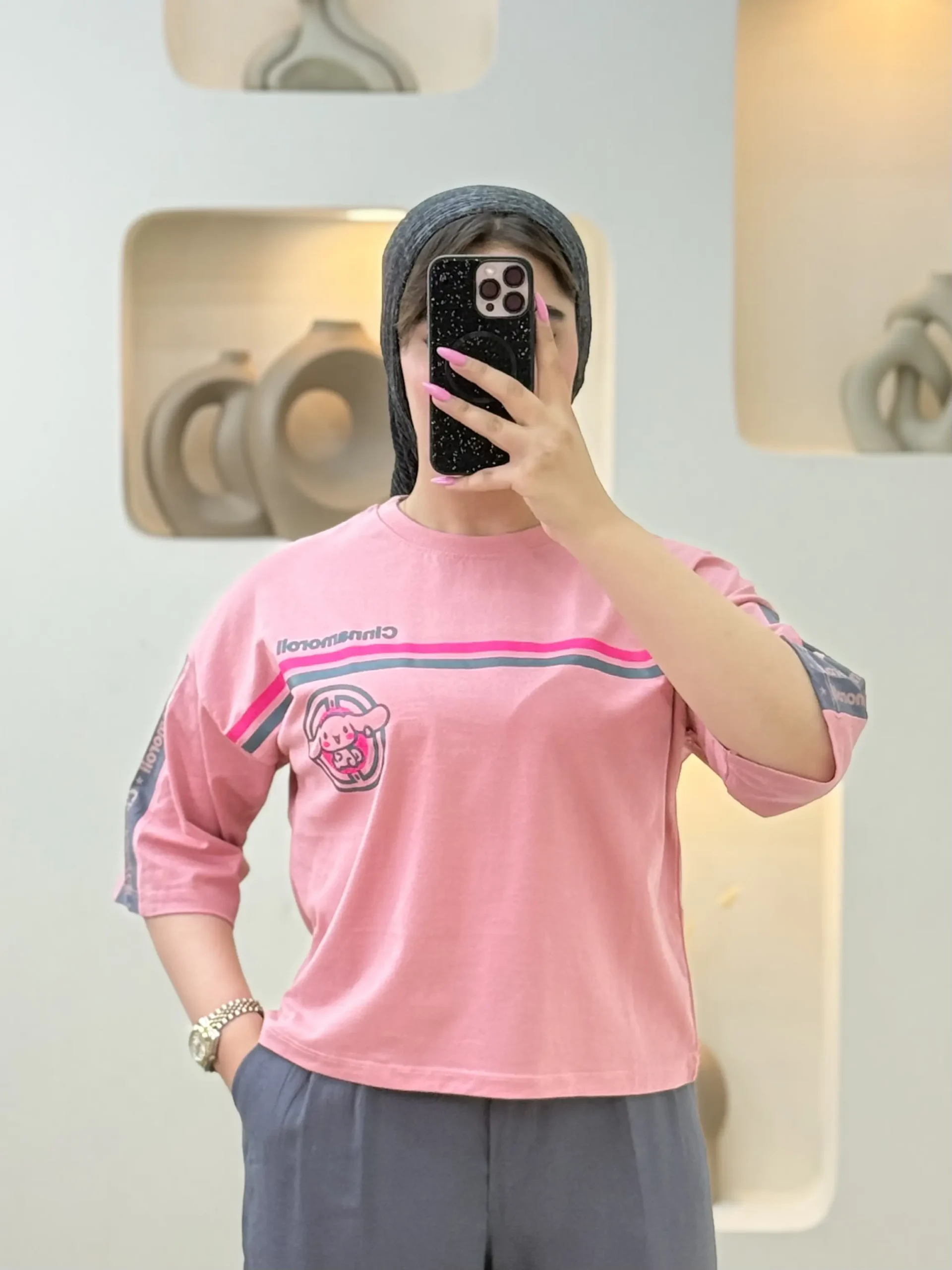 تیشرت چاپی cinnamoroll - صورتی