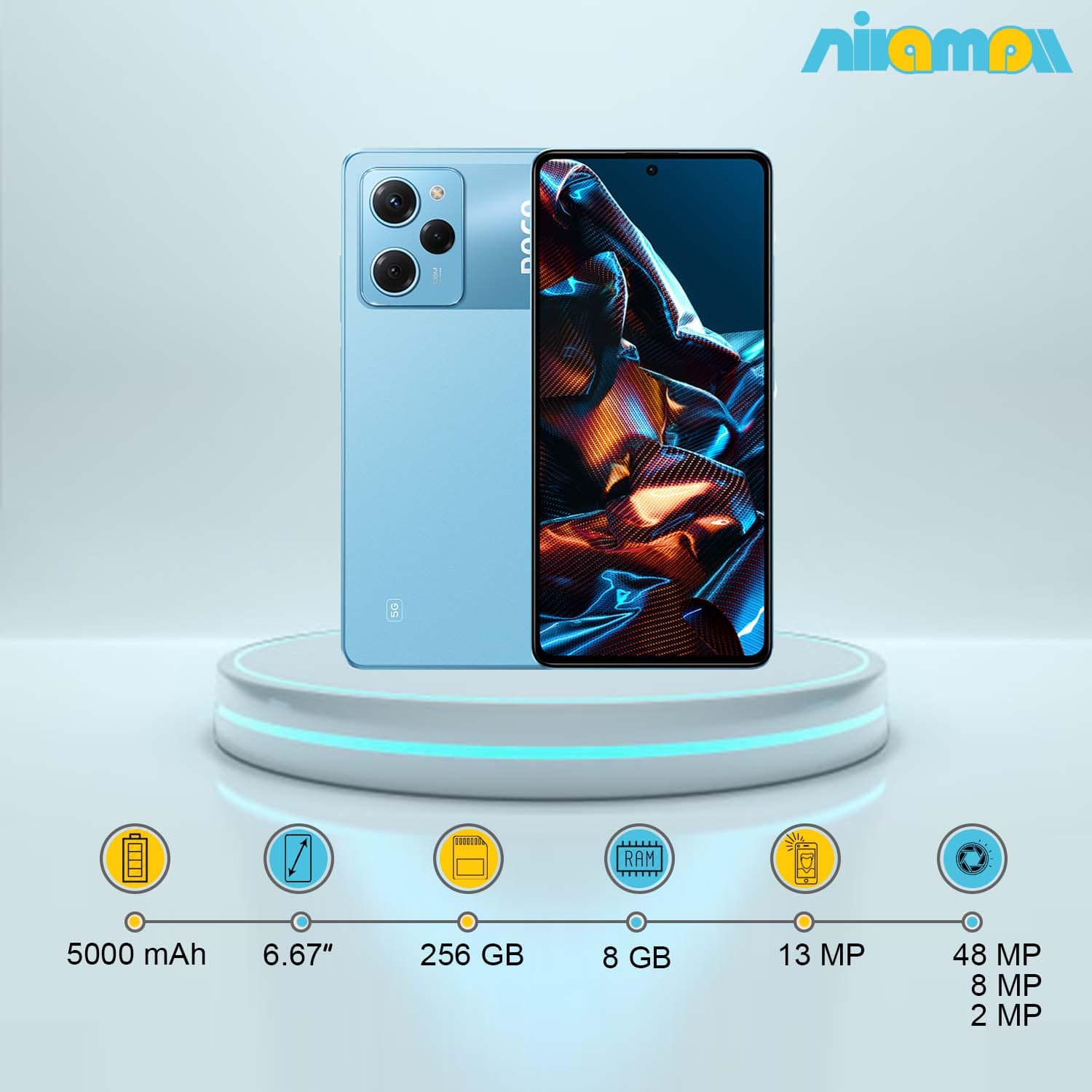 گوشی موبایل شیائومی مدل Poco X5 دو سیم کارت ظرفیت 256 گیگابایت و رم 8 گیگابایت