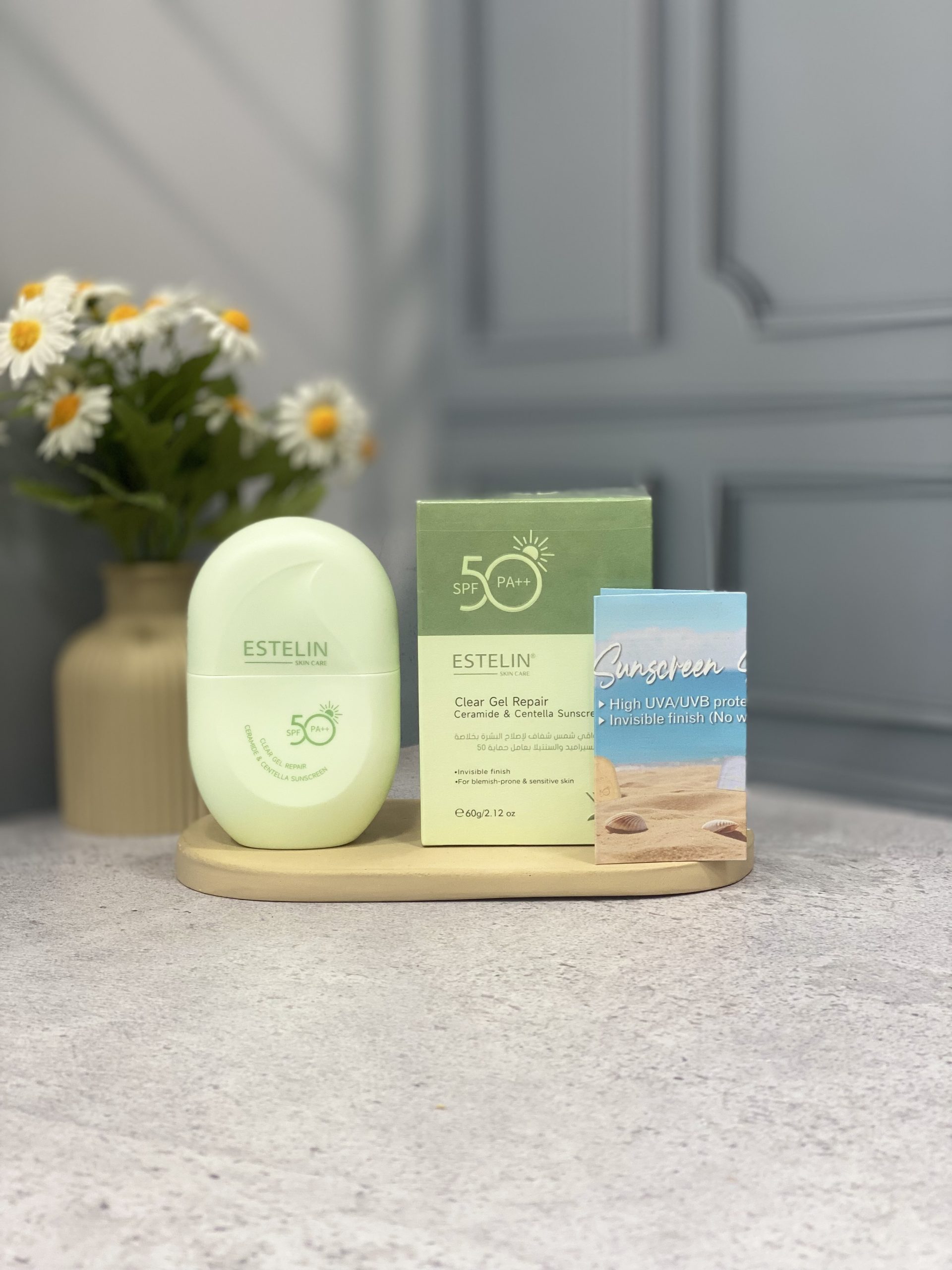 ضد آفتاب ترمیمکننده و آبرسان استیلن SPF50 PA++ بافت ژلی سبک و تسکیندهنده پوست