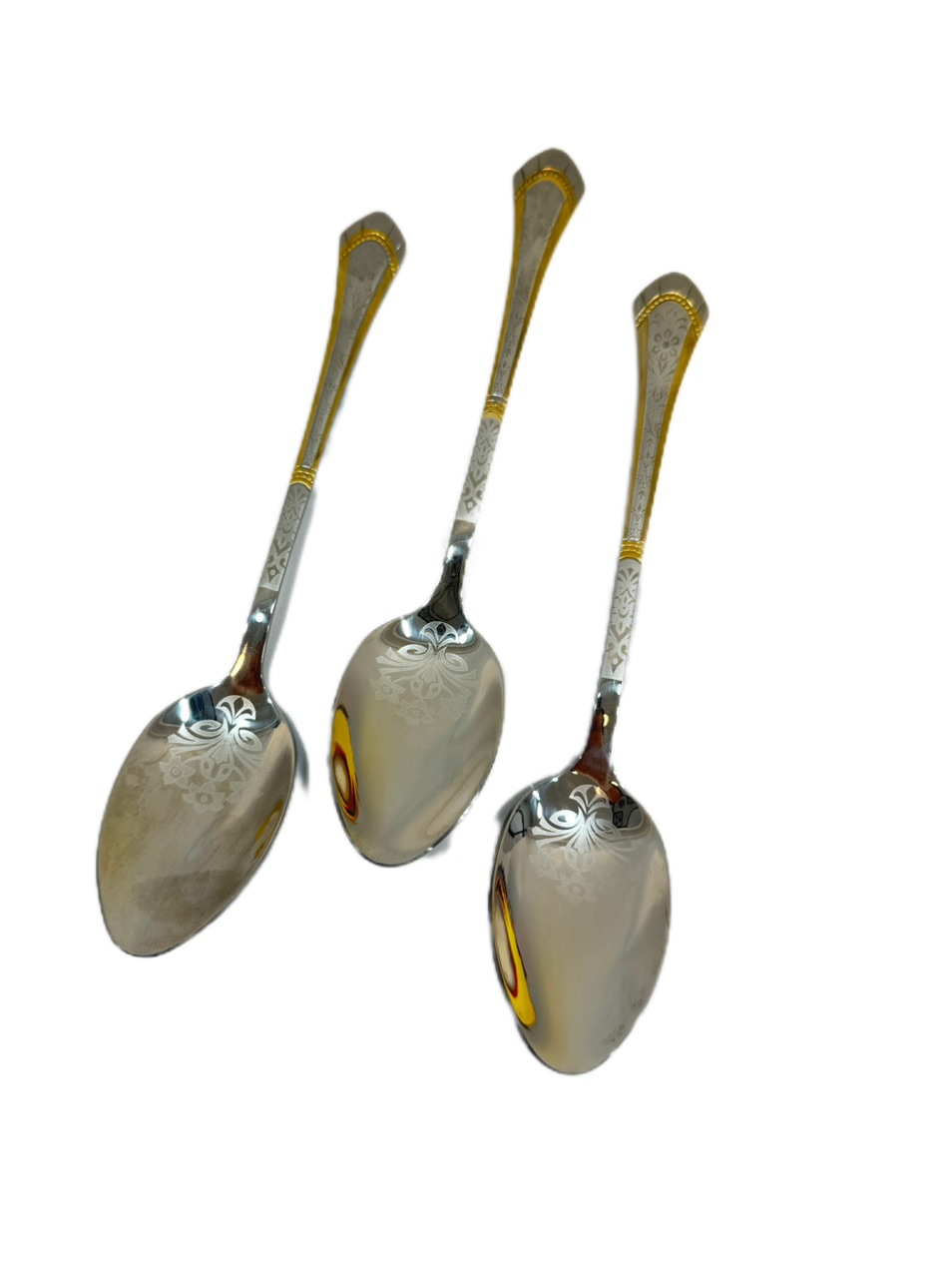قاشق غذا خوری استیل 12 عددی طرح دار کدSJ982