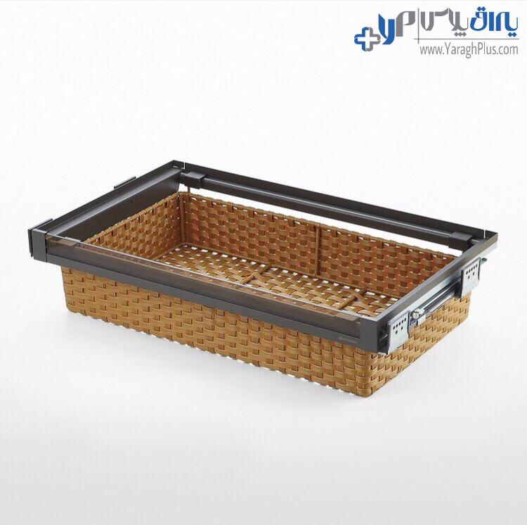 سبد حصیری ریلی داخل کمد لباس با فرانت شیشه قابل رگلاژ آرام بند یونی هاپر WS4141G