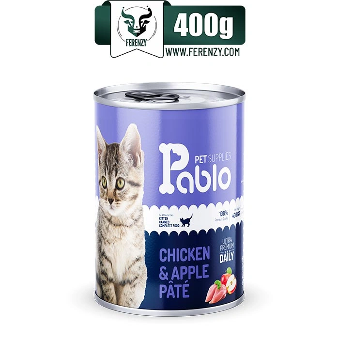 کنسرو بچه گربه پابلو طعم مرغ و سیب مدل پته وزن 400 گرم Pablo Pet Supplies