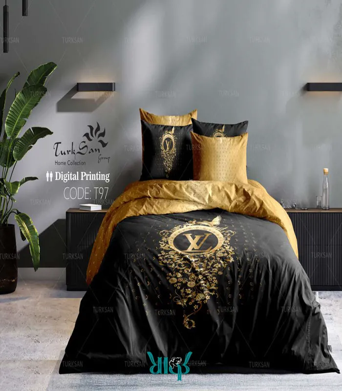 روتختی مشکی طرح LV دونفره کد T97