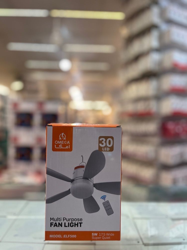 پنکه و لامپ شارژی امگا OMEGA مدل ELF500