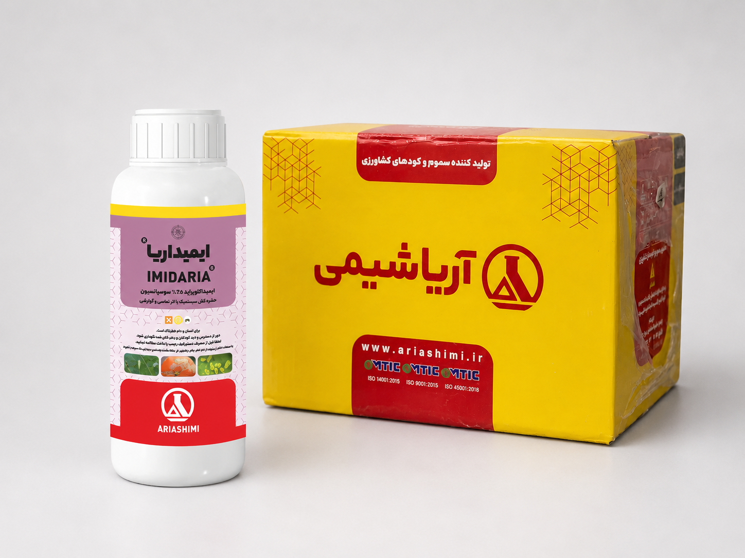 حشره‌کش ایمیداکلوپراید آریاشیمی (ایمیداریا) ۳۵٪ SC نیم لیتری - فروش عمده (کارتن ۲۴ عددی)