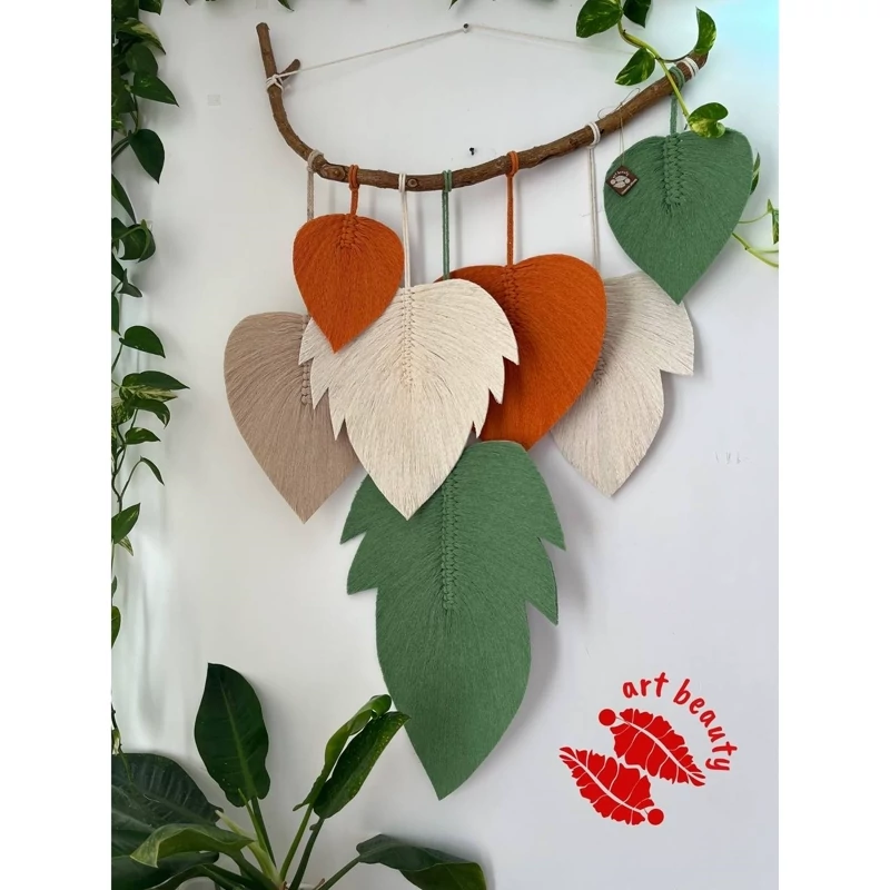 دیوارکوب برگ انجیری مکرومه بافی لاکچری