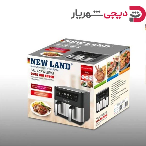 سرخ کن دوقلو بدون روغن 8 لیتر نیولند NL-2746BS