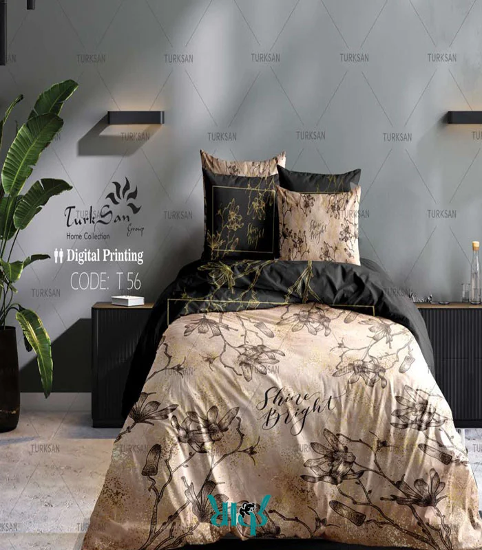 روتختی کرم گلدار دونفره دور کد T56