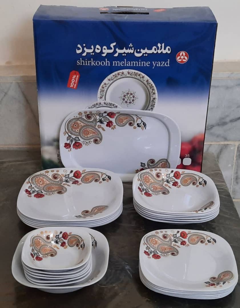 سرویس 6 نفره 26 پارچه چهارگوش طرح ترمه