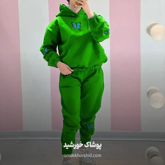 ست جاگر هودی کراپ شلوار پروانه