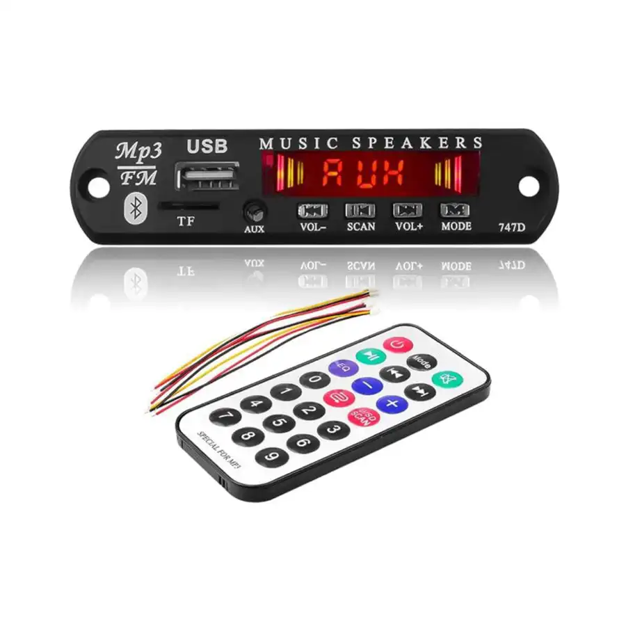 پنل پخش کننده MP3 خودرو و اسپیکر بلوتوثی مدل747D